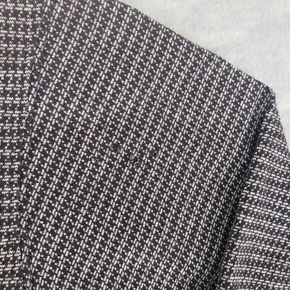Vintage Rollin Hard Houndstooth 3/4 Sleeve Sweater Mens Large Distressed 1/4 Zip - Picture 10 of 11